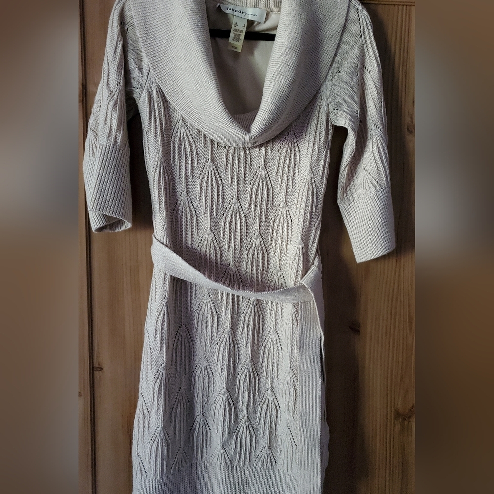 Laundry by Design Ecru Cowl Neck Sweaterdress